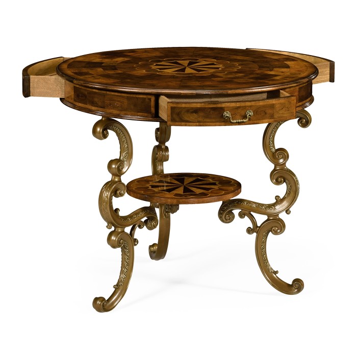 Oyster Round Table on Brass Base