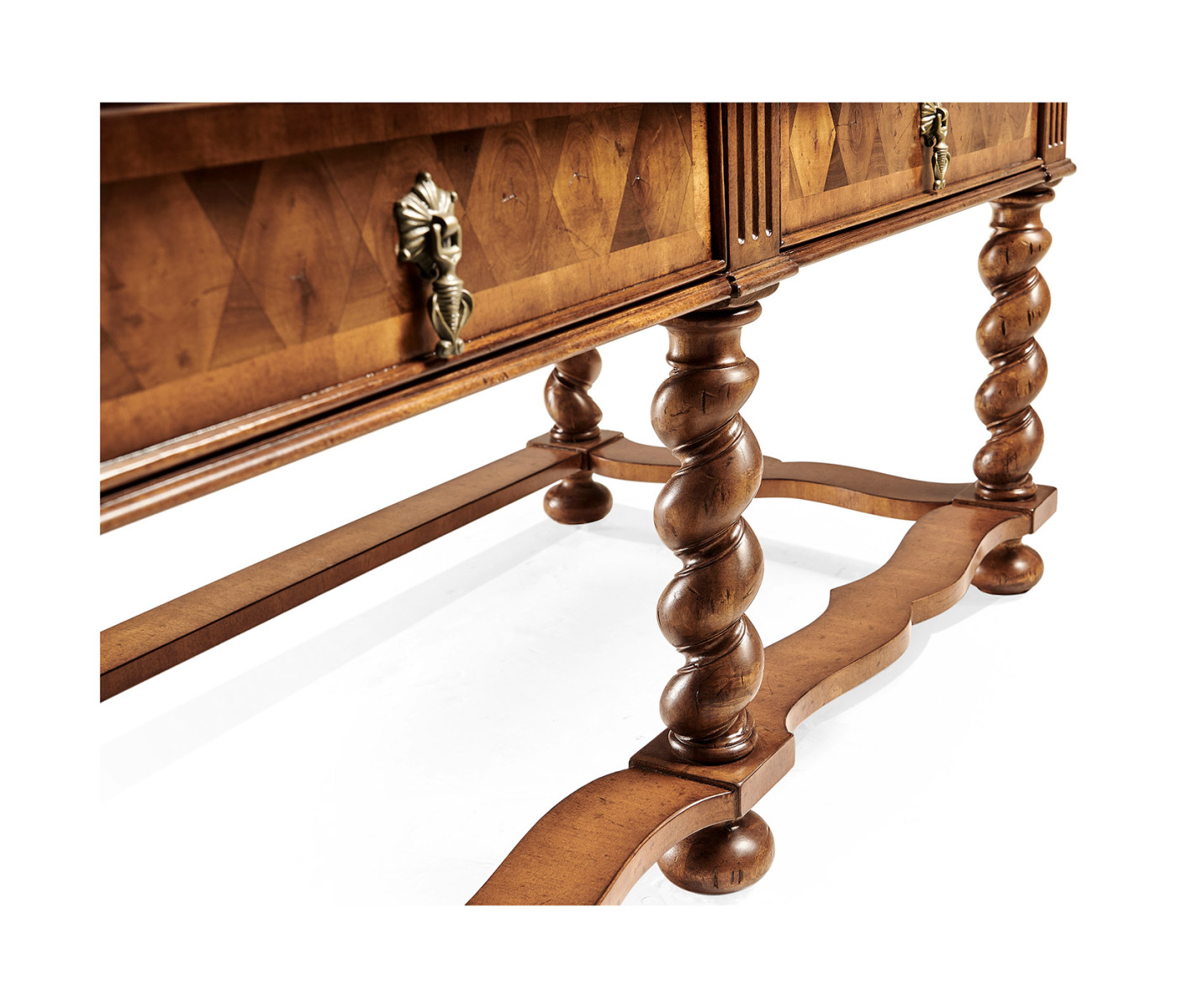 Oyster veneer chest on stand