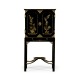 Small Black & Gold Chinoiserie Collectors Cabinet