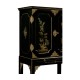 Small Black & Gold Chinoiserie Collectors Cabinet