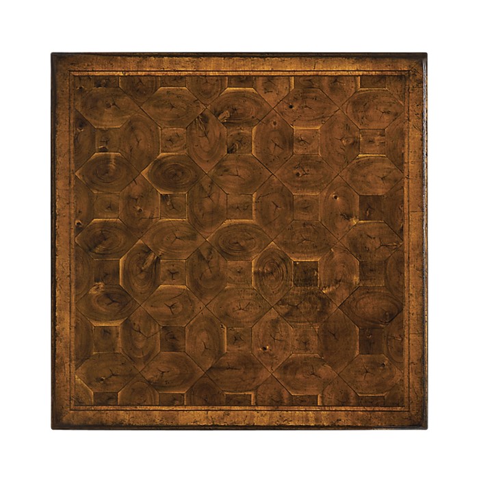 Oyster veneer square side table