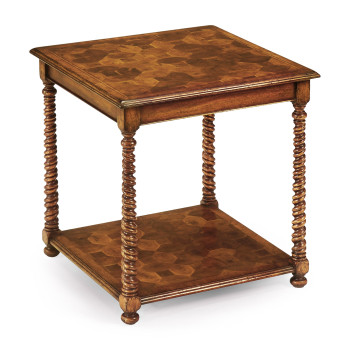Oyster veneer square side table