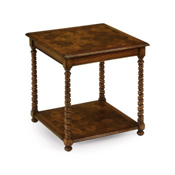 Oyster veneer square side table