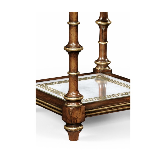 Walnut & Églomisé Four-Tier Étagère