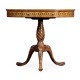 Oval marquetry lamp table