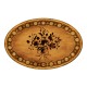 Oval marquetry lamp table