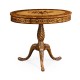 Oval marquetry lamp table