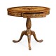 Oval marquetry lamp table