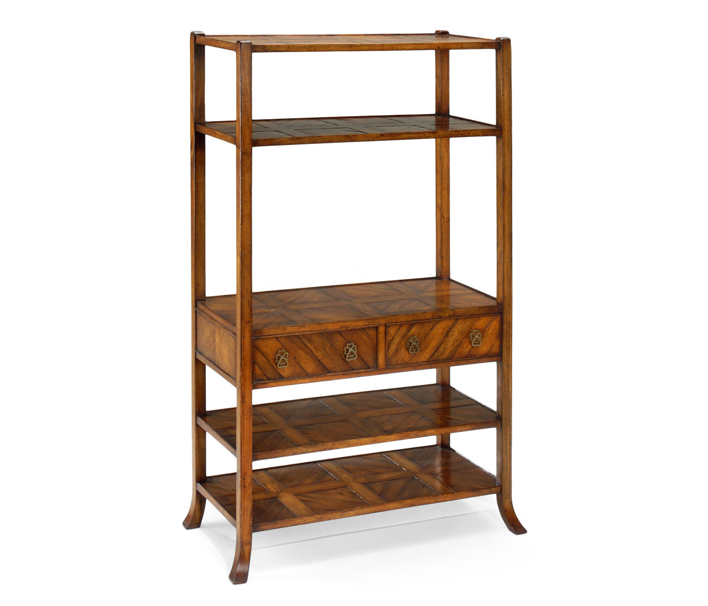 Walnut parquet shelf