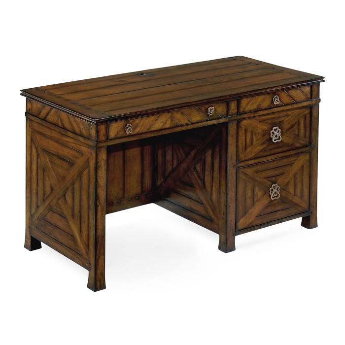 Parquet kneehole desk