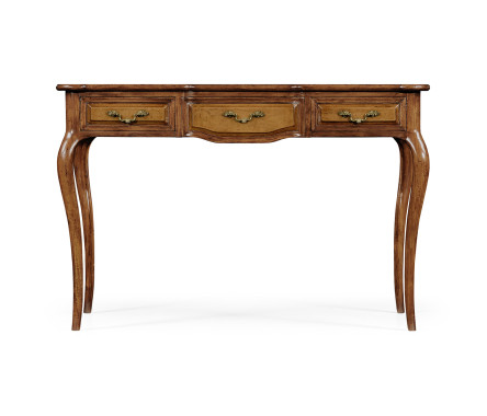 Leather & walnut bureau plat