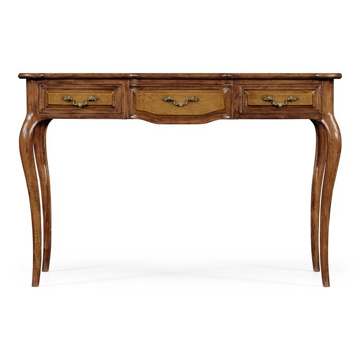 Leather & walnut bureau plat