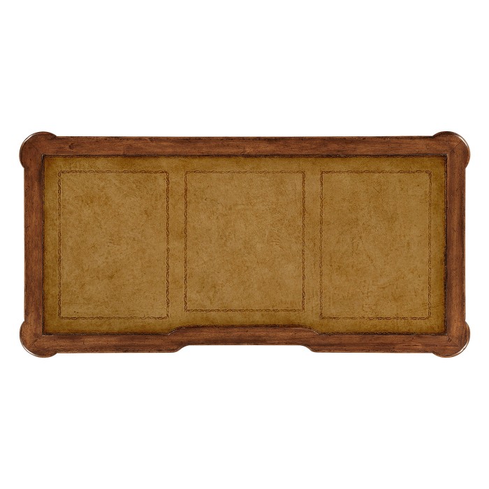 Leather & walnut bureau plat