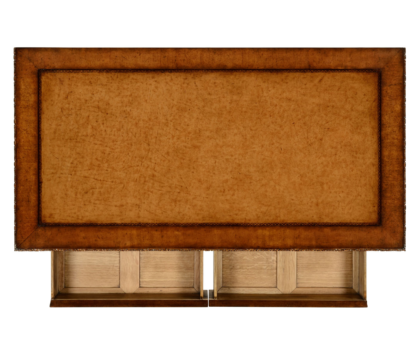 Leather & walnut games table