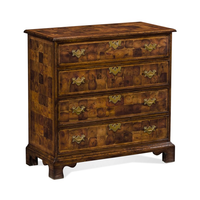 Oyster veneer small chest of drawers