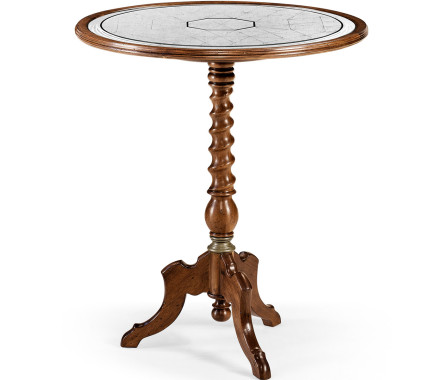 Églomisé & Walnut Round Wine Table