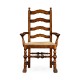 Walnut Ladder Back Arm Chair with Lion's Paw Feet