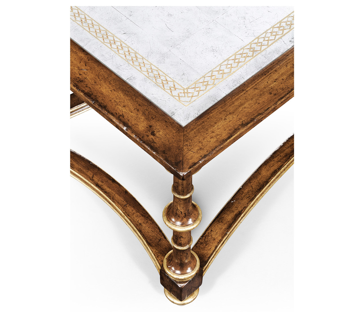 Walnut and Églomisé Rectangluar Coffee Table