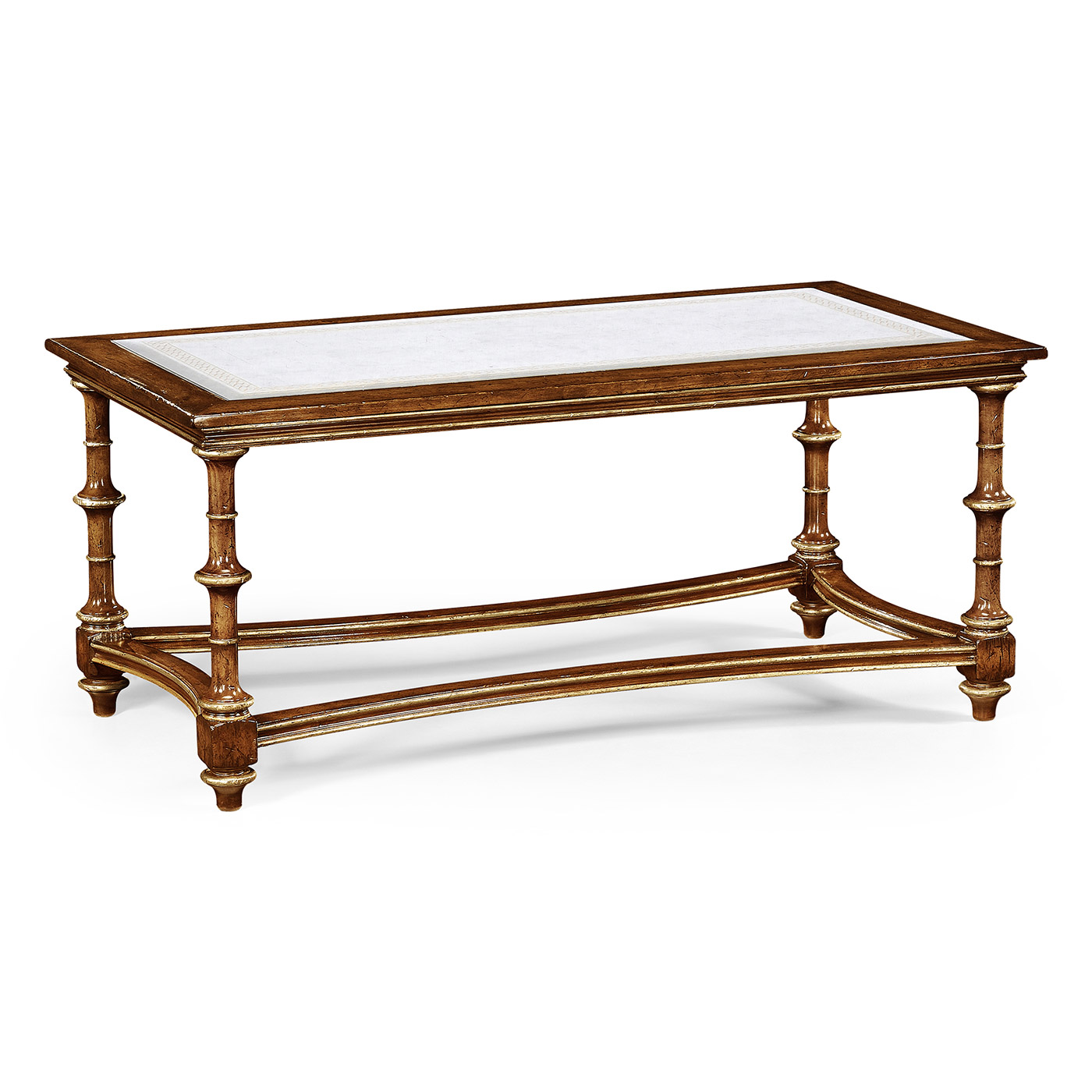 Walnut and Églomisé Rectangluar Coffee Table