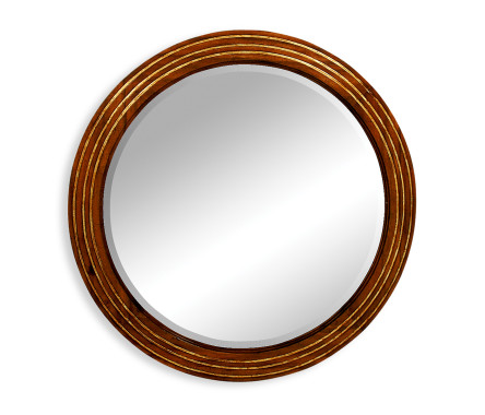 Large round églomisé mirror