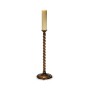 Tall Twisted Walnut Floor Standing Candlestick