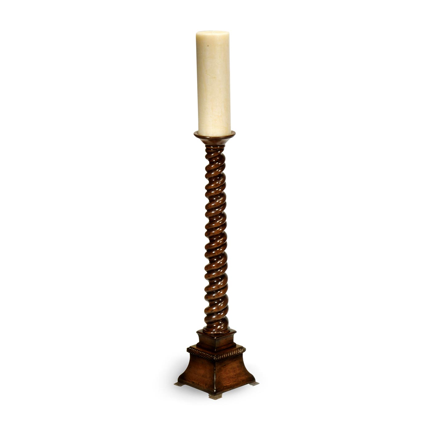 Buckingham Twisted Mahogany Floor Standing Candlestick