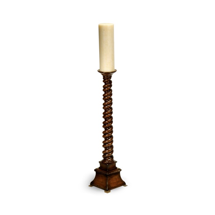 Buckingham Twisted Mahogany Floor Standing Candlestick