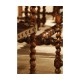 Tudor Style Medium Antique Chestnut Leather Hall Seat Arm Chair