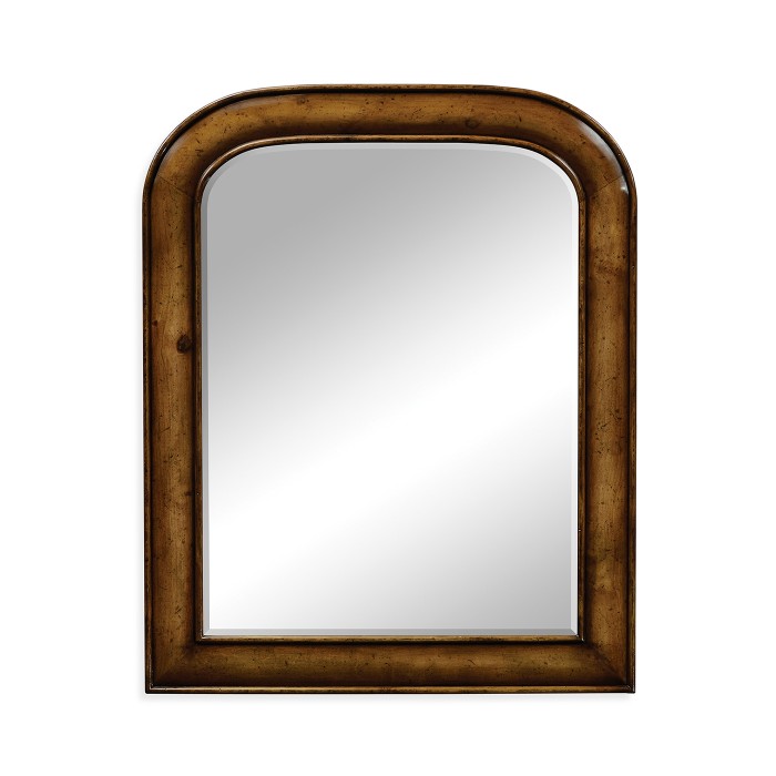 Small walnut mirror with curved top