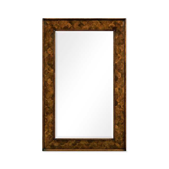 Walnut & Oyster “Fish Scale” Rectangular Mirror
