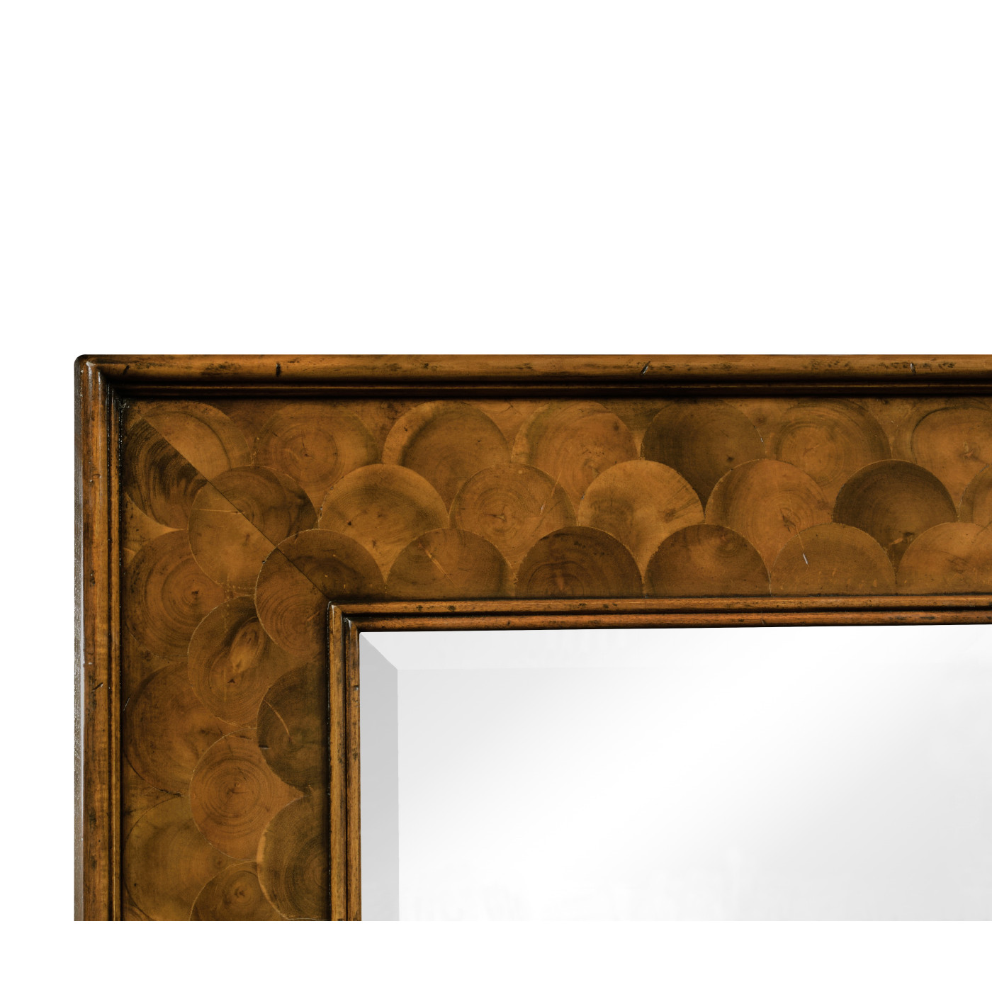 Walnut & Oyster “Fish Scale” Rectangular Mirror