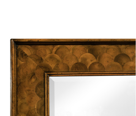 Walnut & Oyster “Fish Scale” Rectangular Mirror