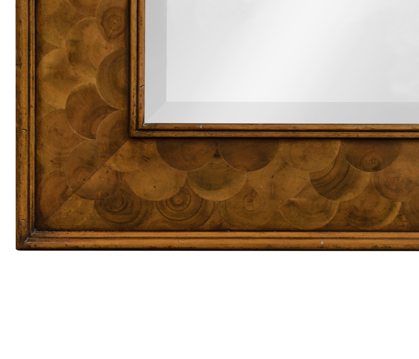 Walnut & Oyster “Fish Scale” Rectangular Mirror