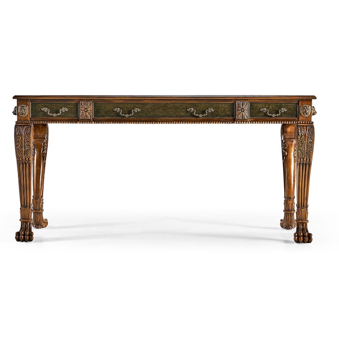 Italian Lions Paw Desk (Leather & Walnut)