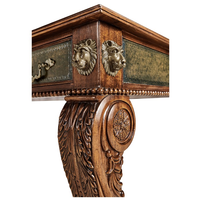 Italian Lions Paw Desk (Leather & Walnut)