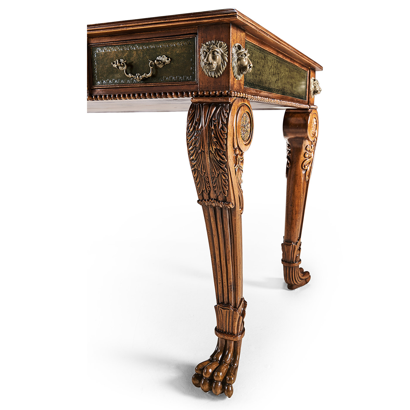 Italian Lions Paw Desk (Leather & Walnut)