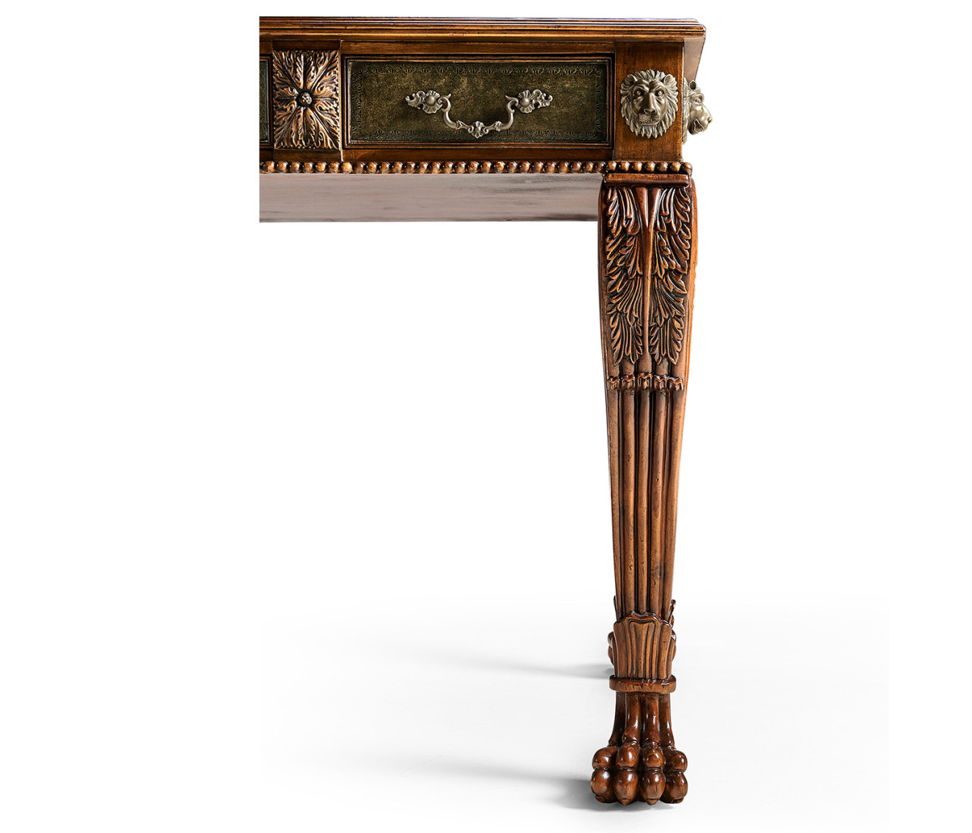 Italian Lions Paw Desk (Leather & Walnut)