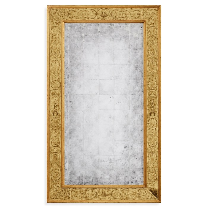Rectangular Églomisé Mirror with Gilt Renaissance Decoration (Gold)