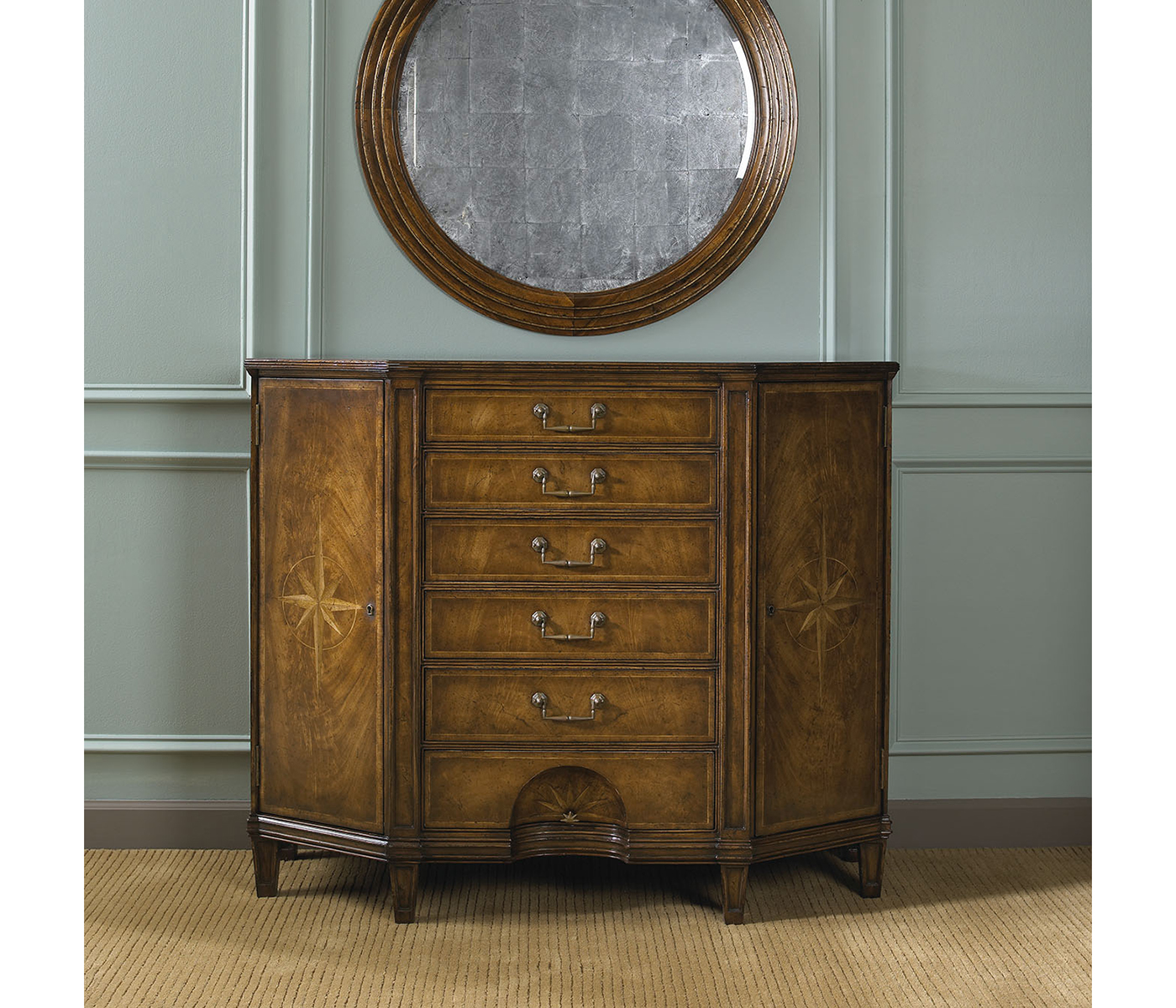 Circular stepped surround mirror (Small plain glass)