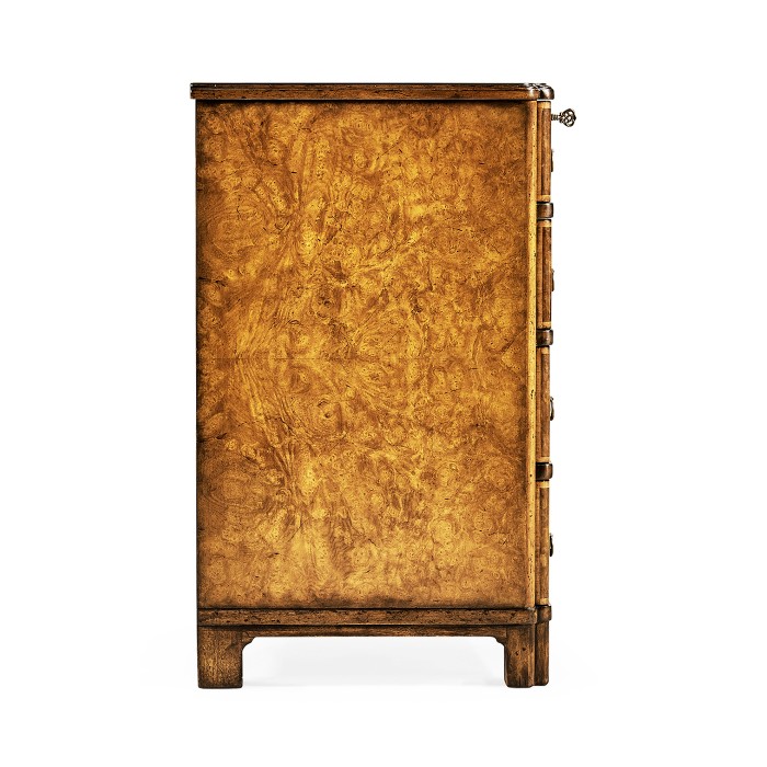 Windsor Walnut Bow Front Chest of Four Drawers