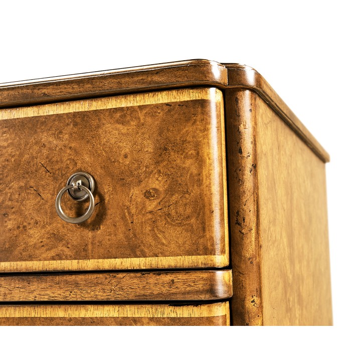 Windsor Walnut Bow Front Chest of Four Drawers