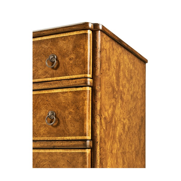 Windsor Walnut Bow Front Chest of Four Drawers