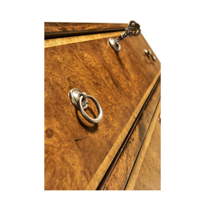 Windsor Walnut Bow Front Chest of Four Drawers