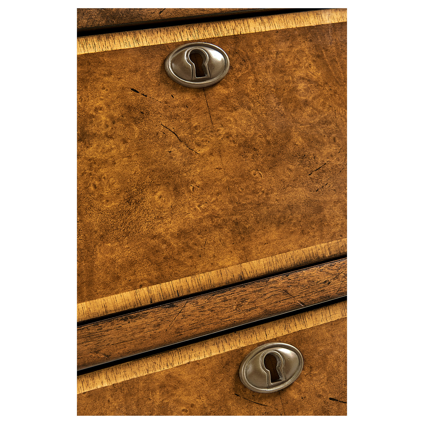 Windsor Walnut Bow Front Chest of Four Drawers