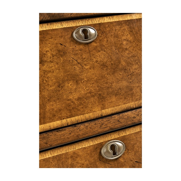 Windsor Walnut Bow Front Chest of Four Drawers