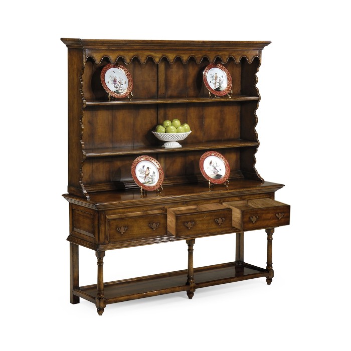 Country Walnut Open Welsh Dresser