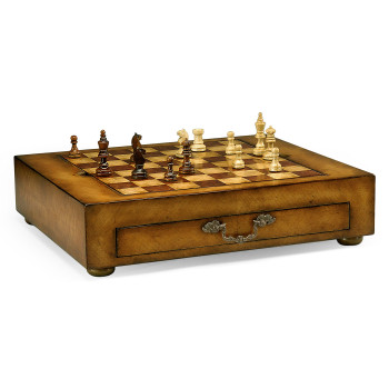 Light Walnut Games Box with Drawer