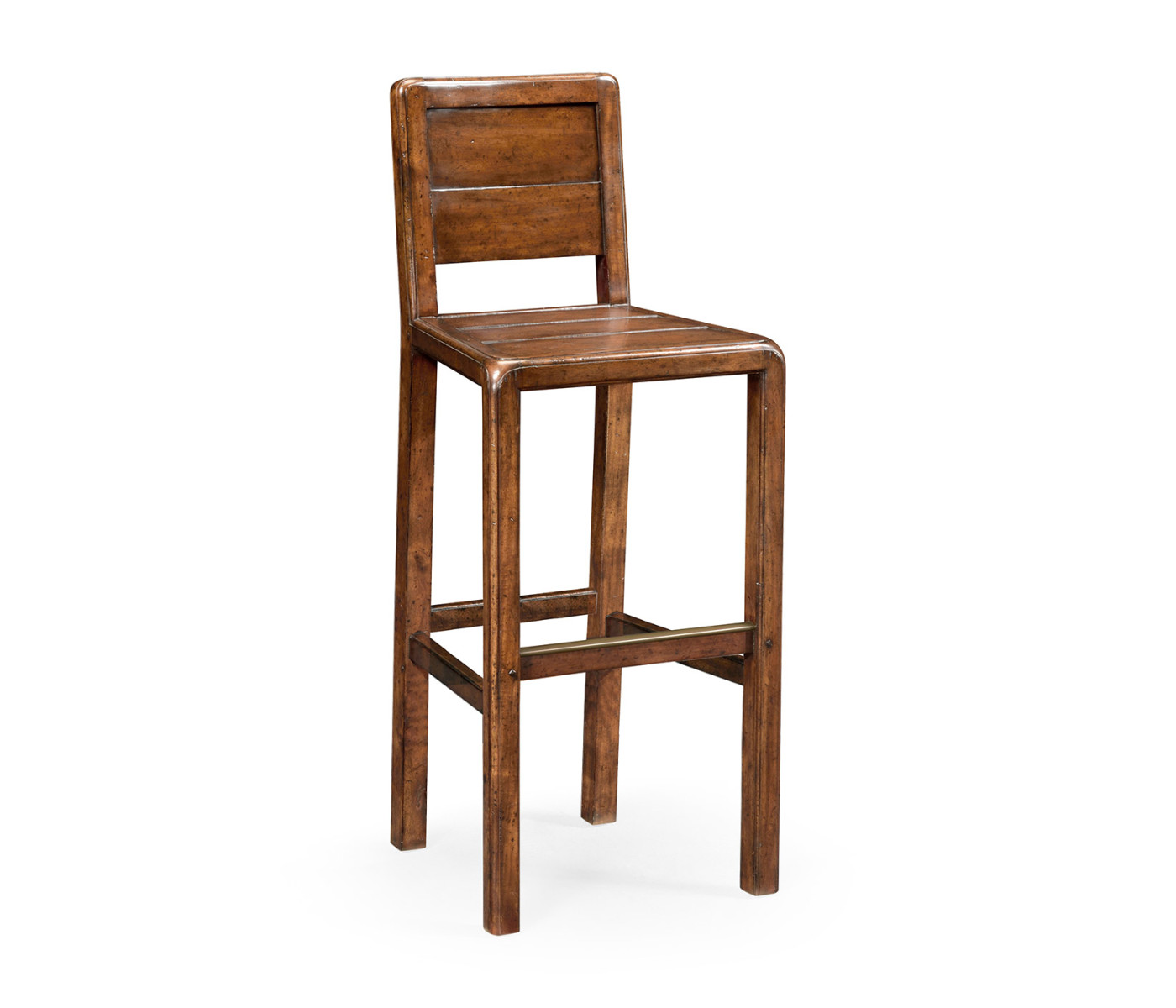 Planked Walnut Distressed Bar Stool