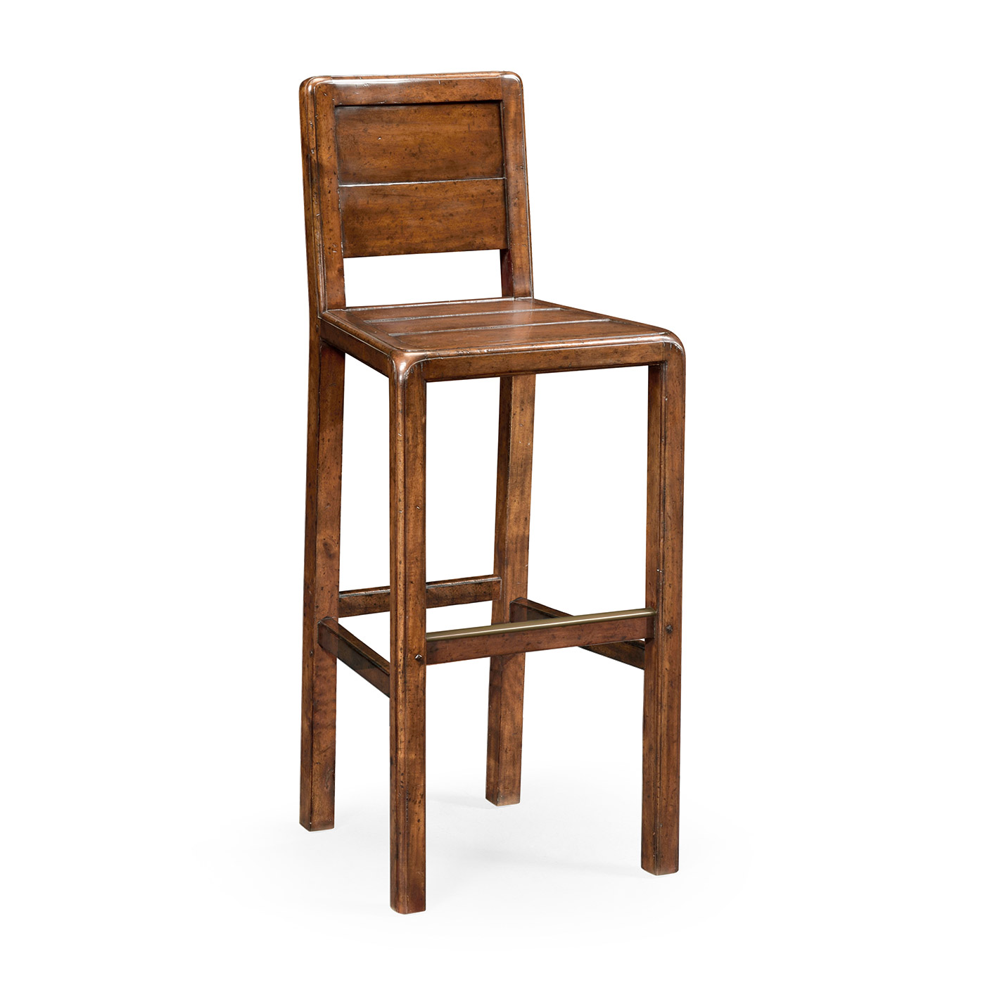 Planked Walnut Distressed Bar Stool
