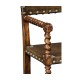 Tudor Style Walnut Bench with Antique Chestnut Leather